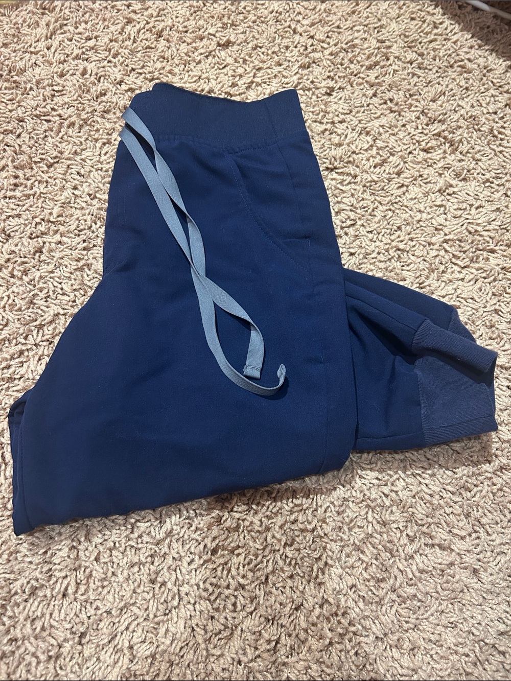 Womens Navy Blue Drawstring Jogger Pants high rise